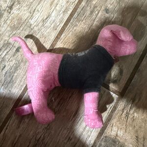 Pink Dog Plush with Grey Shirt